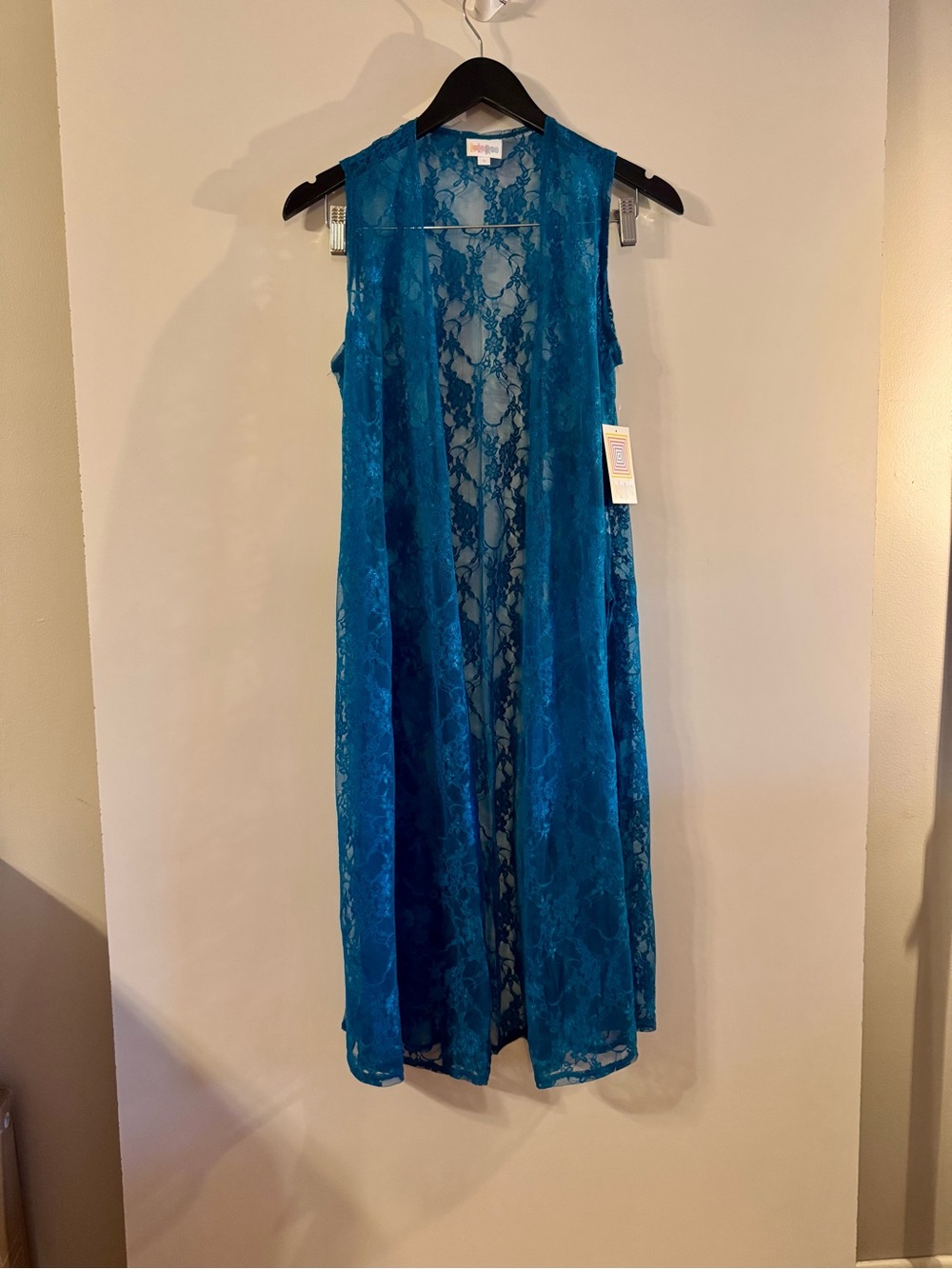 LuLaRoe Teal Lace Duster Vest